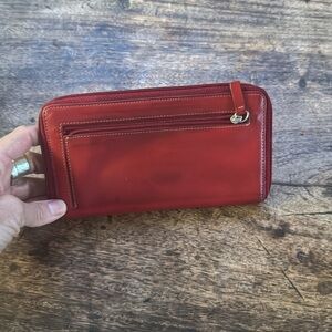 Lodis red leather wallet